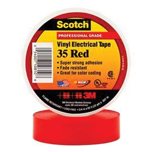 Scotch&reg; Vinyl Color Coding Electrical Tape 35 - Red